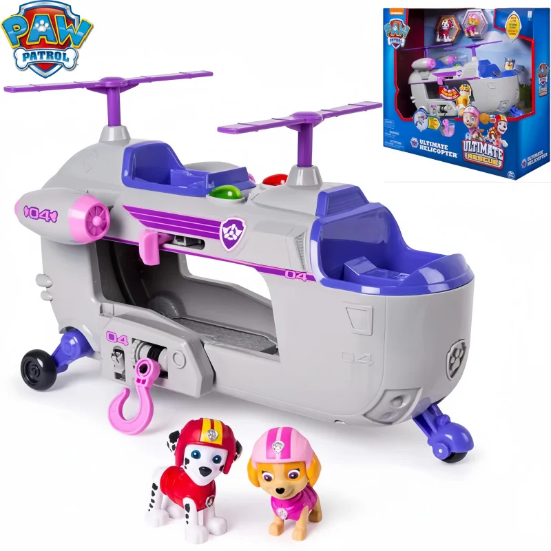 

Hot Paw Patrol Hot Toy Ultimate Helicopter Emit Sound And Light Dog Rescue Patrol Vehicle Anime Action Figure Model Toys Gift