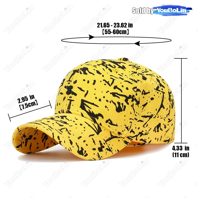 韓国版綿布ペイントドット落書きファッション帽子春と秋の若者学生トレンドサンバイザー野球帽