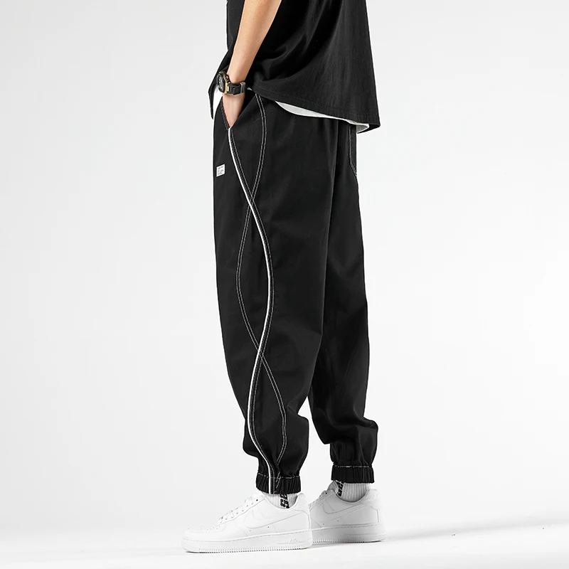 

Loose Men's Workwear Pants Harlan Sle Cuffed Summer Casual Sports Trousers Japanese Retro Loose Size Large Youth Active