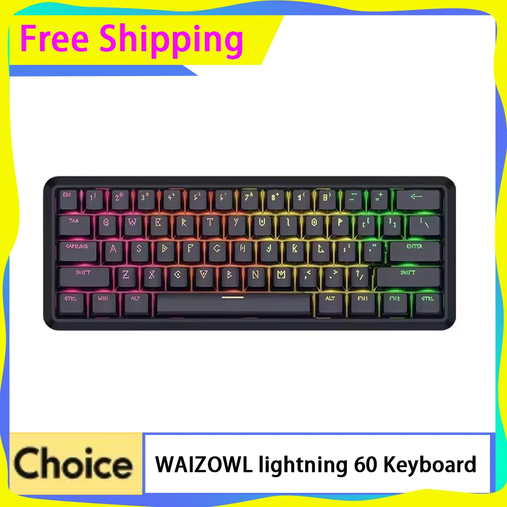 

WAIZOWL Magnetic Axis Keyboard lightning 60 Wired Customized Mechanical Keyboard Gasket Rgb Keyboard For Winxp/7/10/11 Computer