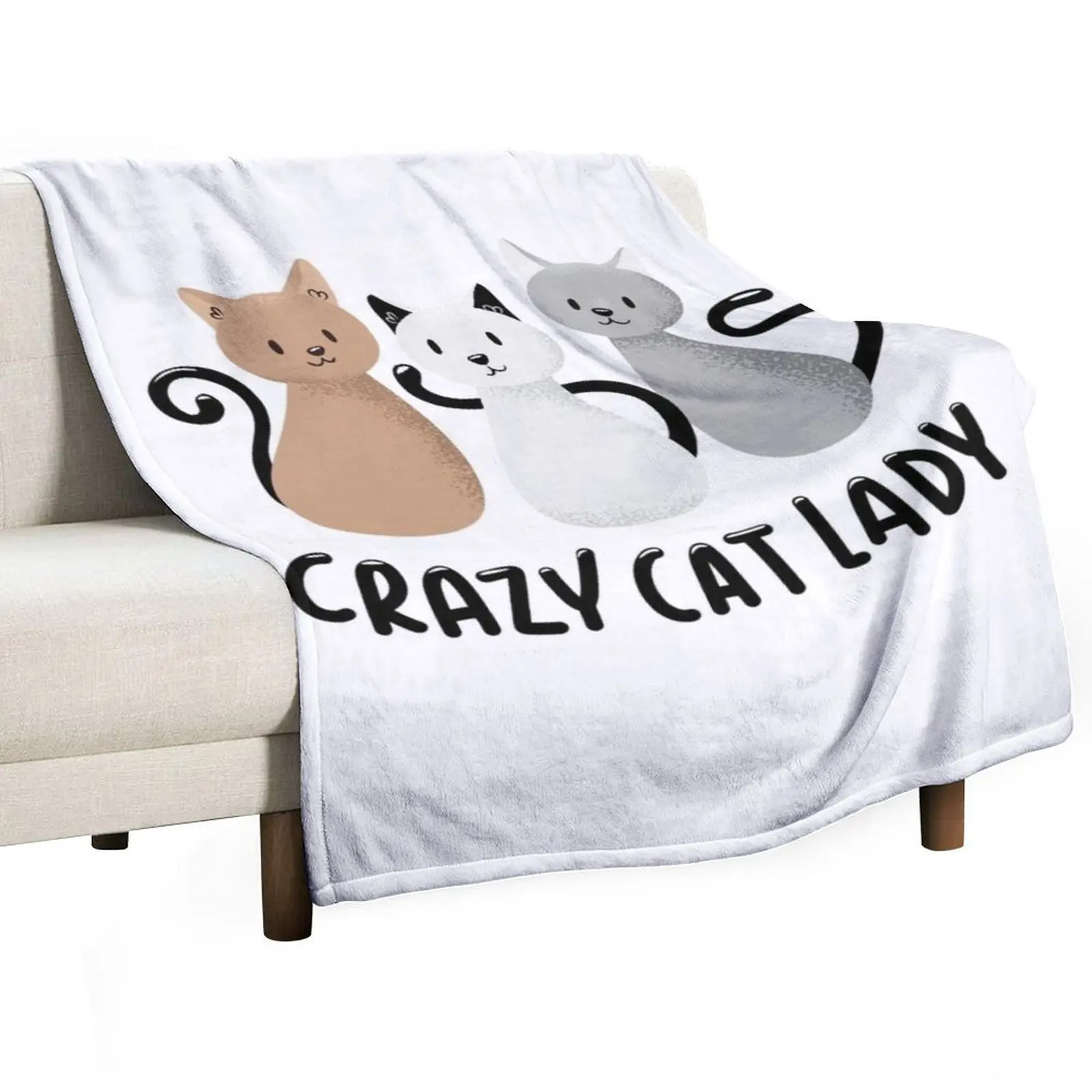 

Crazy Cats Lady Throw Blanket funny gift Multi-Purpose Winter beds for winter Blankets