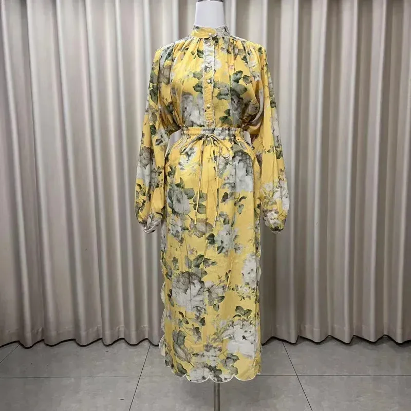 

Women's Suit Floral Linen Elegant Long Suits Casual Vacation Beach Party Suits Woman Clothing Fashion High Quality Suits 2025