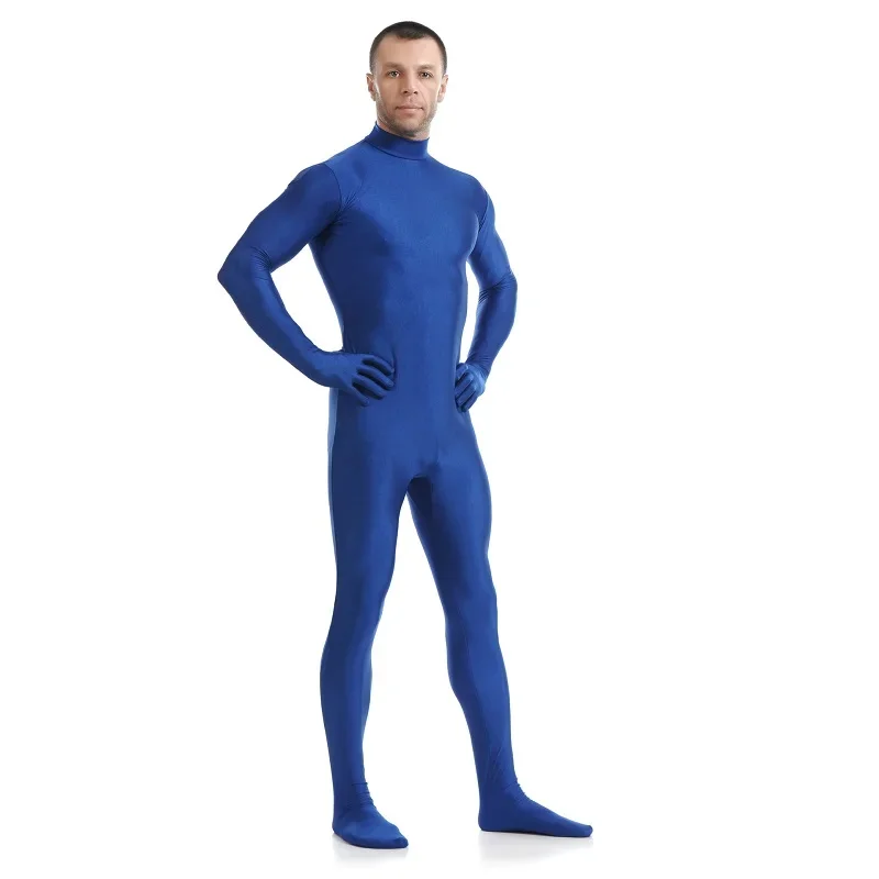 Zentai Unisex haute nge Overall neue Kinder Erwachsenen Anzug benutzer definierte Reiß verschluss Roll kragen Bodysuit Dance wear für Frauen und Männer