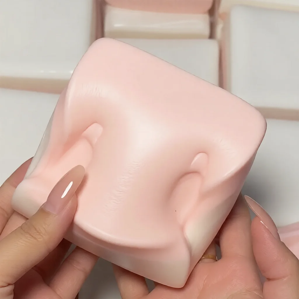 Squishy Double-Sided Sticky Rice Cake Pink Slow Rising Rice Cake Squishy Slow Rebound Bread Stress Relief Hand Relax Gift