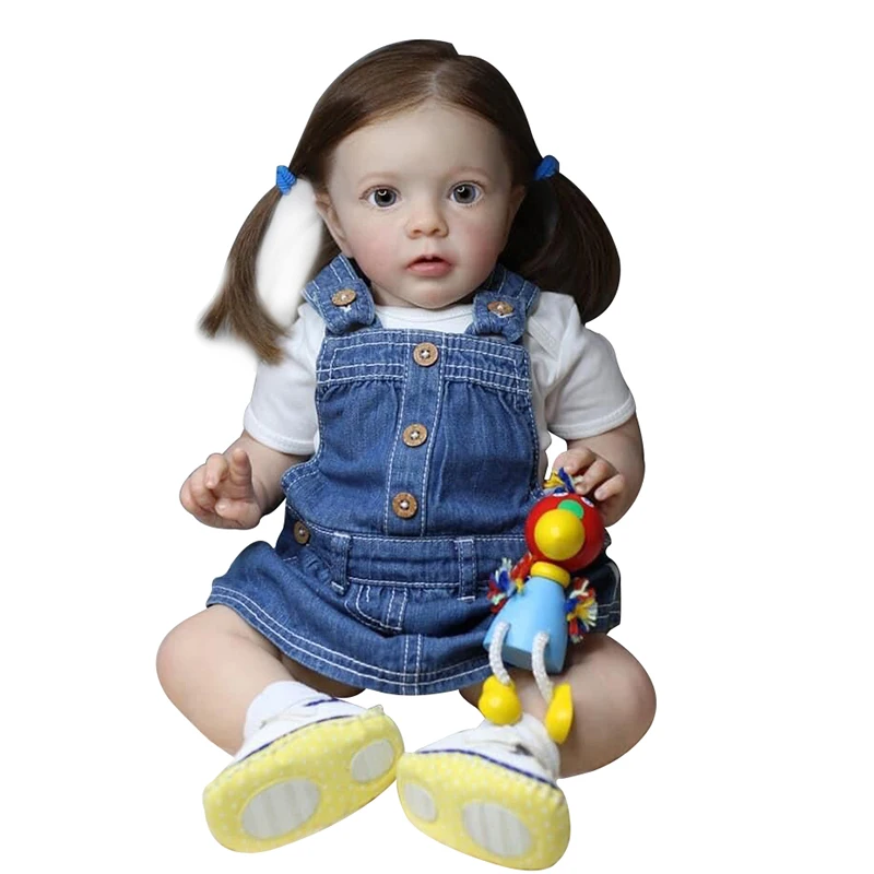 24inch already finished Lifelike handmade reborn doll Fashion Girl Missy soft cloth body Real Touch 3D Skin Rooted hair view 2