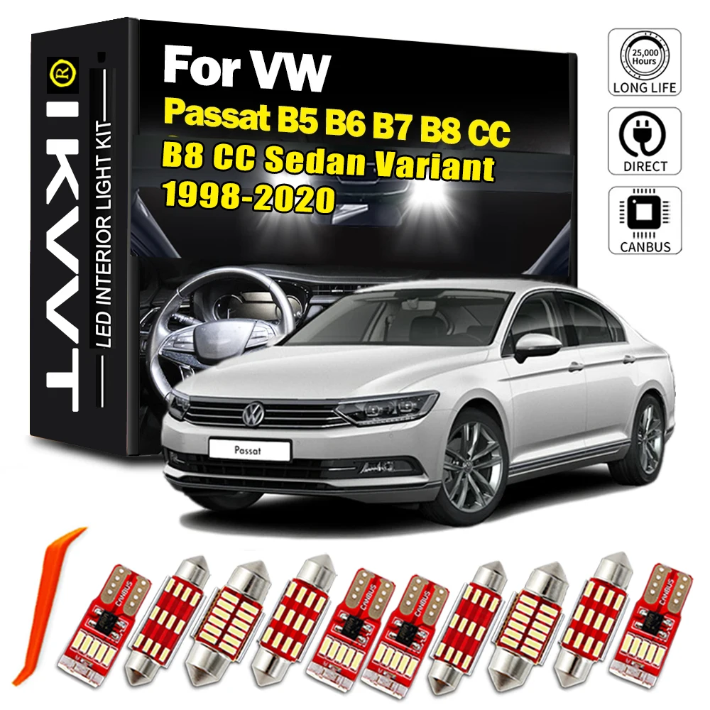IKVVT Canbus Kit de luz Interior LED para VW Volkswagen Passat B5 B6 B7 B8 CC Sedan variante 1998-2020 lámpara de techo de mapa accesorios de coche