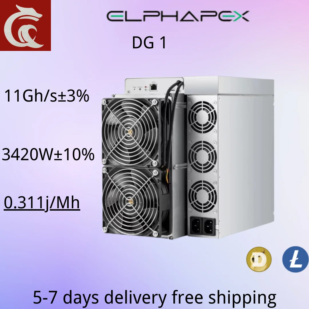 New Elphapex DG1 11Gh/s 3420W Dogecoin Litecoin ASIC Miner LTC Mining Scrypt Miner Doge LTC Miner DG1 11100M Than Antminer L7