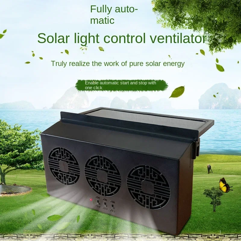 Car Exhaust Fan Solar Charging Ventilation Fanning Window Cooling Fans Ventilation Cooling Portable Auto Exhaust Fan