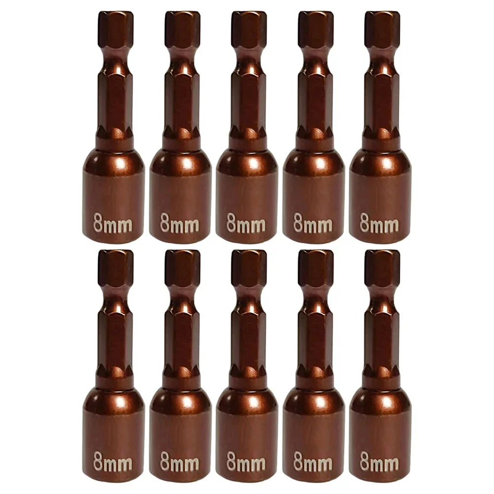 

For Electric Drill 8mm Socket Wrench Set Brown Electric Screwdrivers Compatible Enhanced Toolkit Functionality