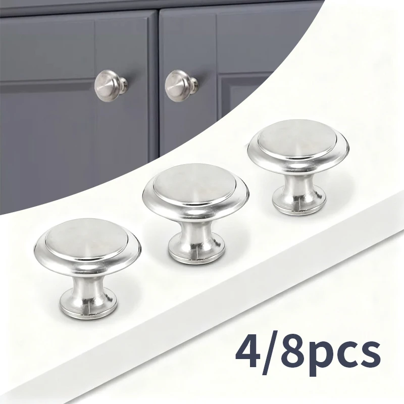 4/8pcs Circular Handles, Household Cabinet Door Handles, Hardware Accessories Single Hole Handles, Used for Cabinets and Drawers