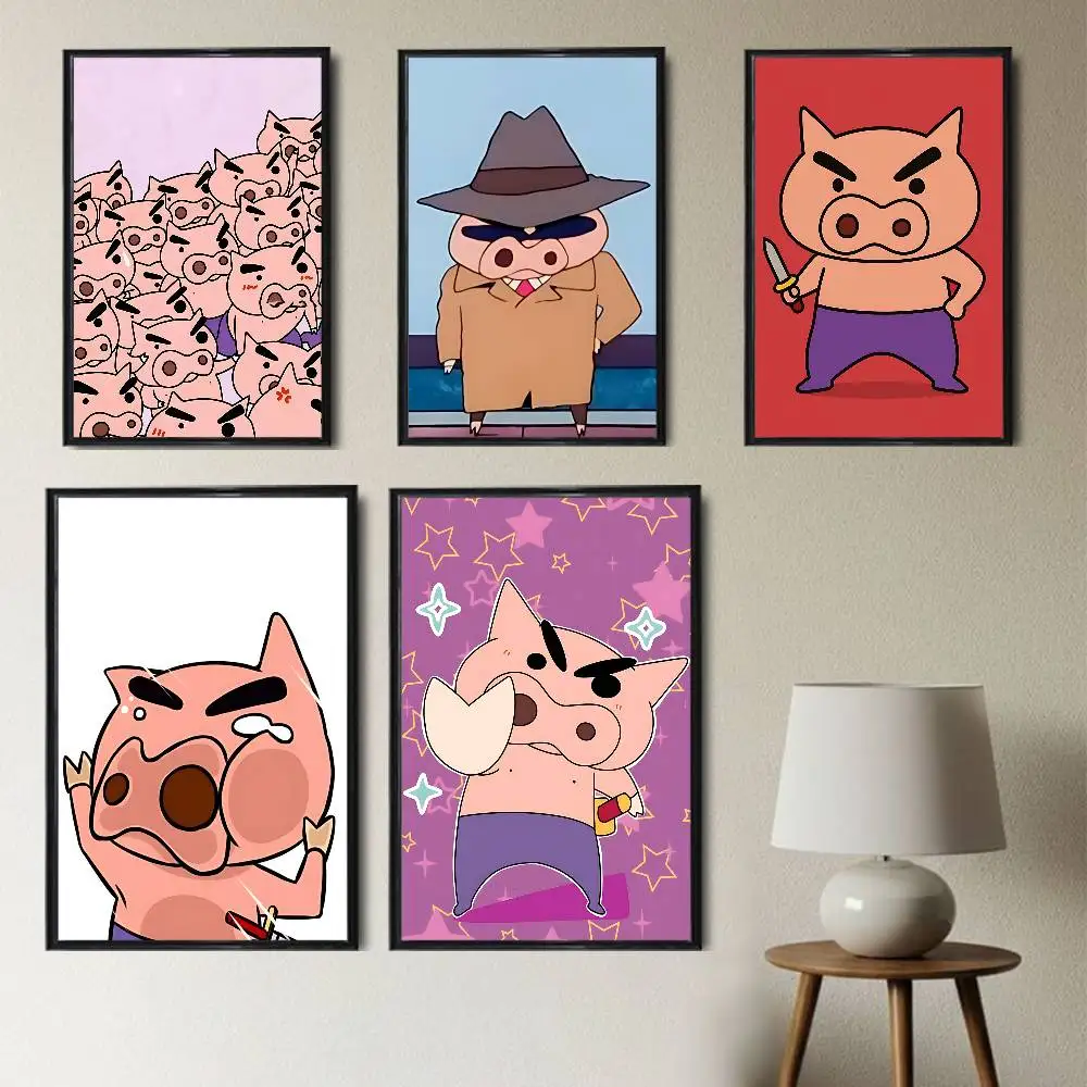 

zoo cute pink pig Buriburizaemon High Quality Dorm Living Room Aesthetic Wall Decoration Painting Poster Stickers Gift