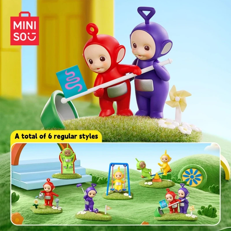 MINISO Teletubbies ماجيك آيلاند سلسلة صندوق أعمى لطيف تينكي وينكي نموذج الكرتون الحلي لعب الأطفال هدايا عيد الميلاد