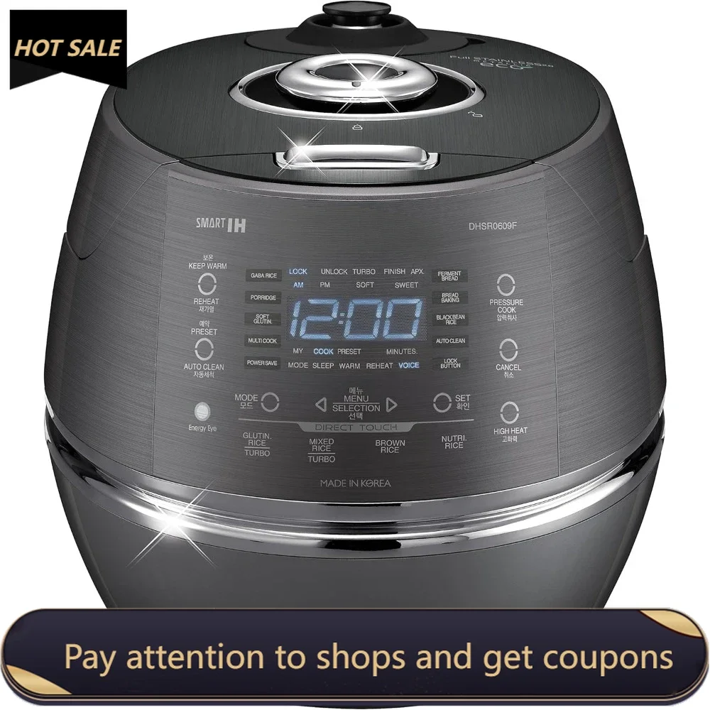 

6-Cup (Uncooked) / 12-Cup (Cooked) Induction Heating Pressure Rice Cooker with Nonstick Inner Pot, Auto Clean (Dark Grey)