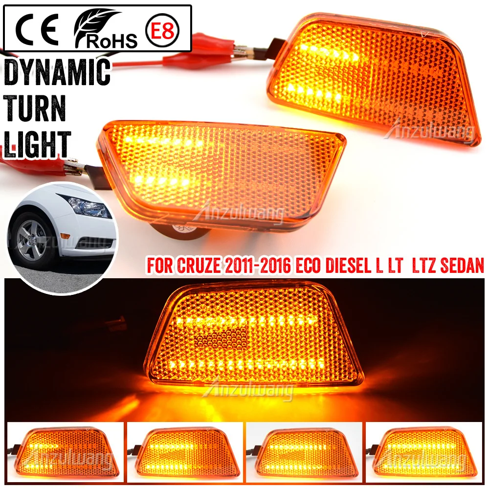 

Поворотник Canbus для Chevrolet Cruze Limited Diesel Eco L LS LT LTZ 2011-2016, светодиодный динамический указатель поворота, боковой габаритный фонарь