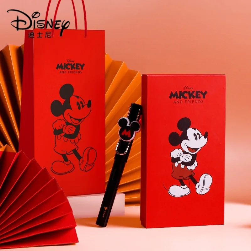 Cartoon Disney Mickey Mouse cute student writing smooth portable replaceable ink bag pen high-end birthday gift souvenir set