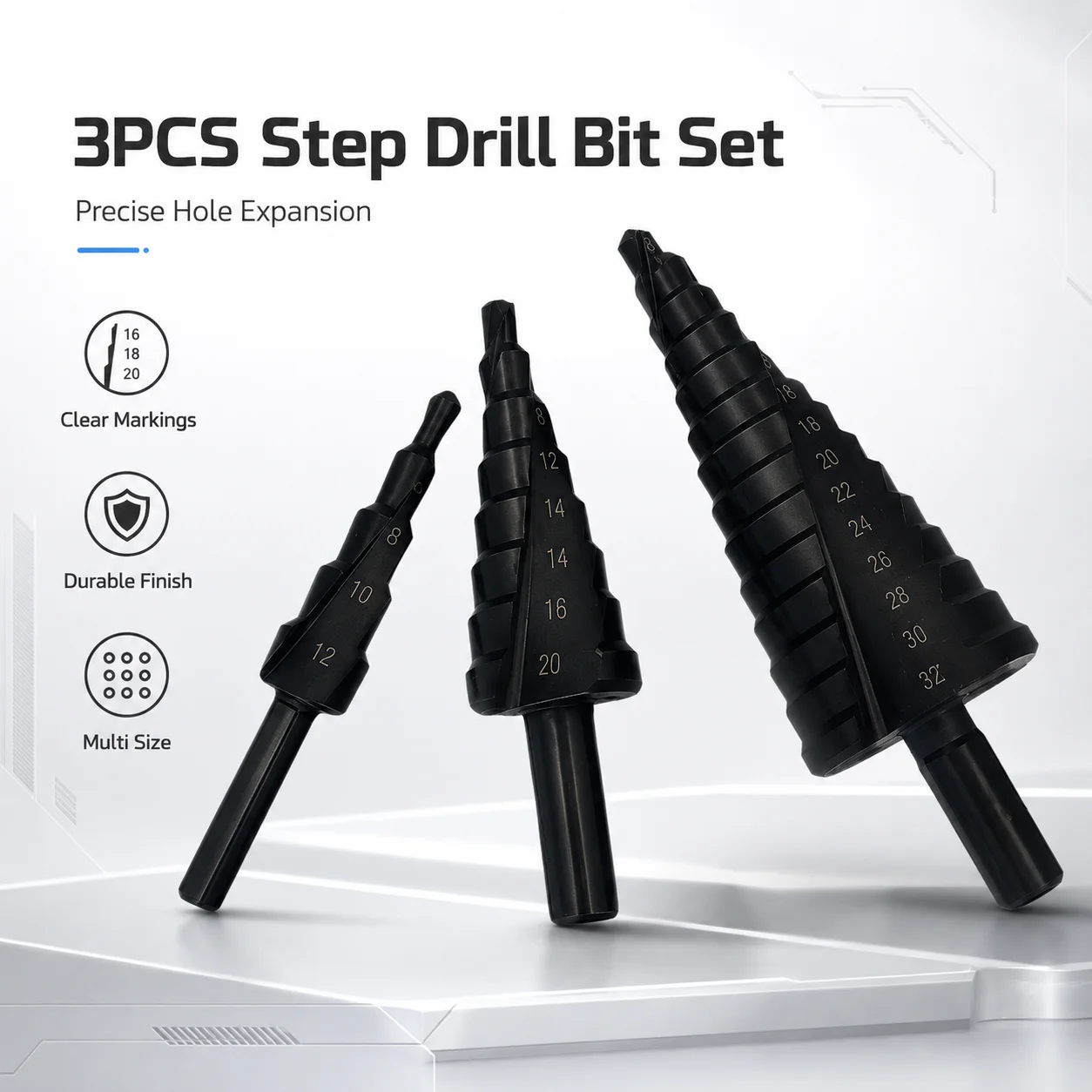 conjunto-de-brocas-escalonadas-hss-pretas-3-pecas-4-12mm-4-20mm-4-32mm-com-haste-conica-reta-para-abrir-furos-em-chapas-expansor-de-furos-multitamanho