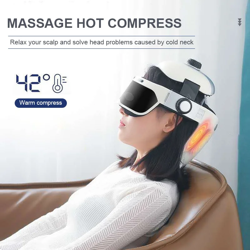 2025 New Popular Christmas Gift Head Massager Vibration Remote Control Smart Air Compression Helmet  Relax  
