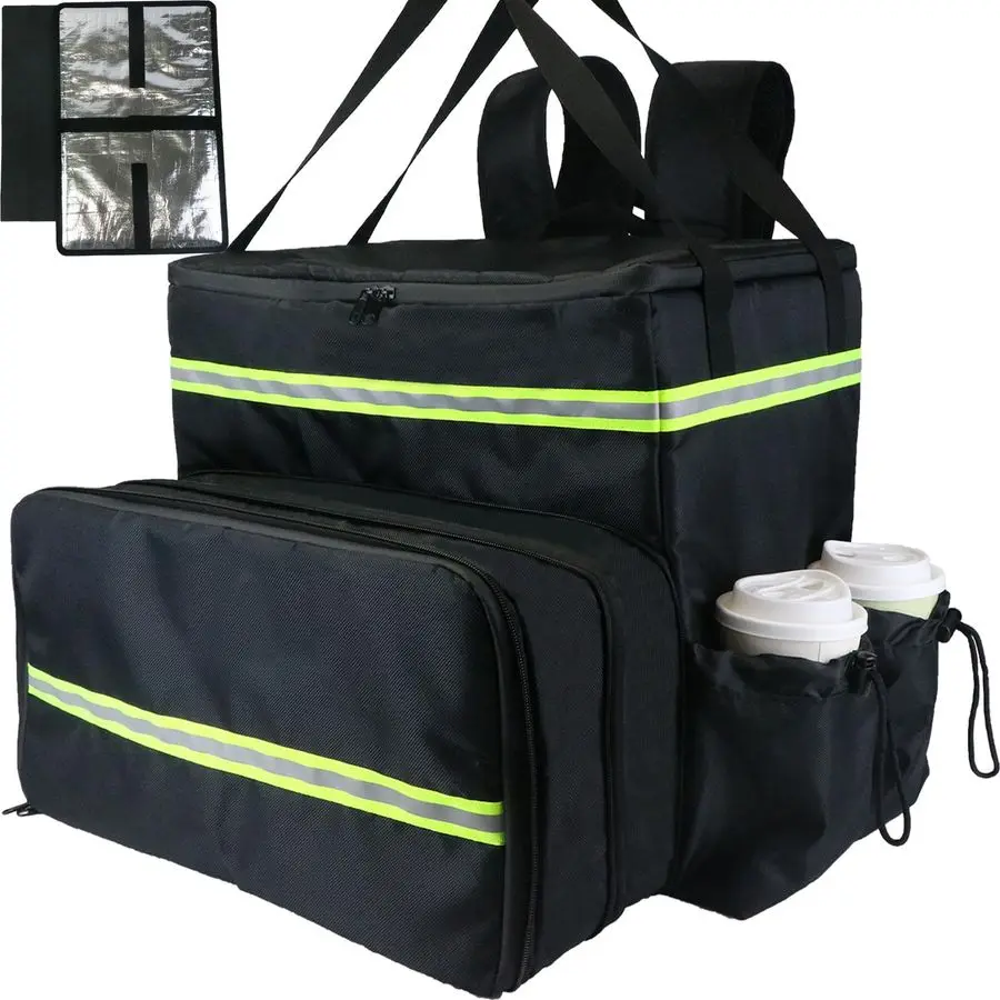 

Large Food Delivery Backpack,17x17x16 Insulated Pizza Delivery Backpack fits 14 16 Pizzas, Motorcycle Food Delivery Bag for Bike