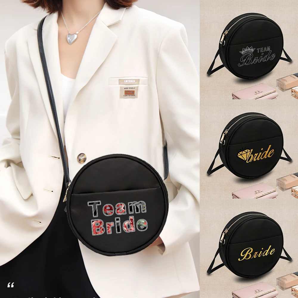 Round Crossbody Bag Mini Phone Purse Bags Single Shoulder Bag Multifunctional Commuting Storage Pack Bride Series