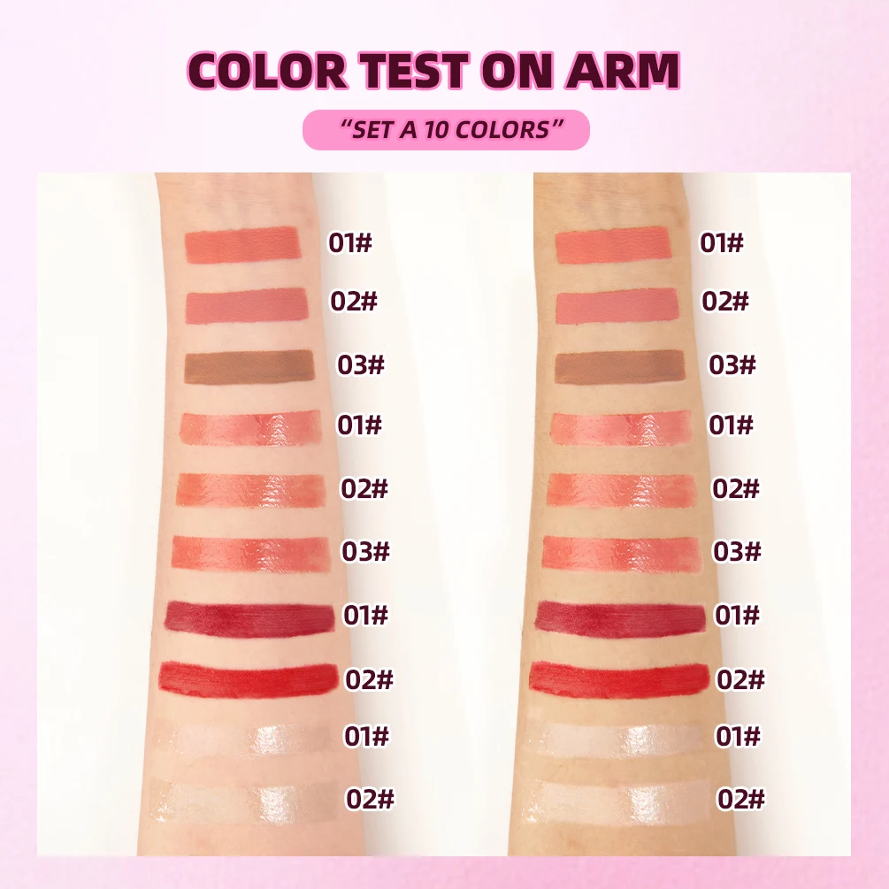 Zestawy błyszczyków do ust QIBEST, wodoodporne, aksamitnie matowe, płynne szminki, długotrwałe, nawilżające, seksowne czerwone kolory do ust, makijaż, olejek do ust, balsam.