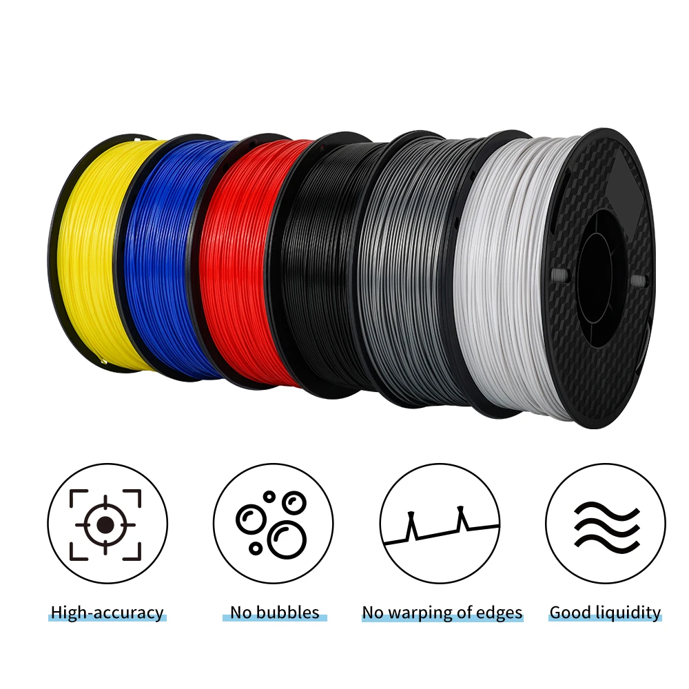 Filament ABS 1.75mm 3D Printer 3D Printing Plastic Material No Bubble 1KG 2.2LBS Spool Multi color for 3D Printers