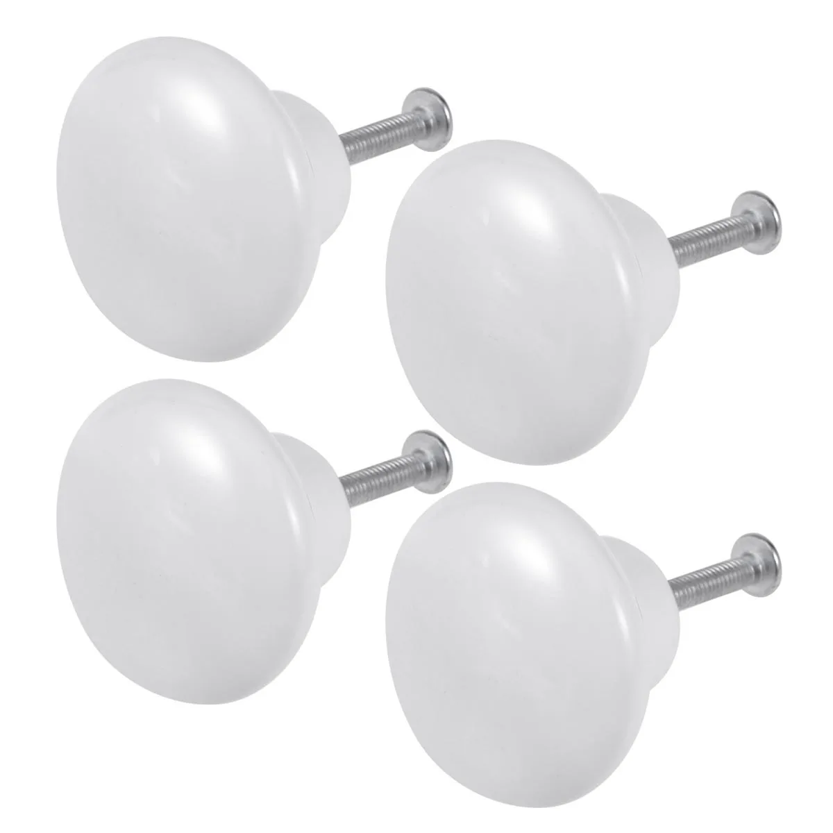 

4Pcs Ceramic Cupboard Knobs 38Mm Solid Base Drawer Pull Handles for Wardrobe Bin Furniture Door Kitchen Cabinet White