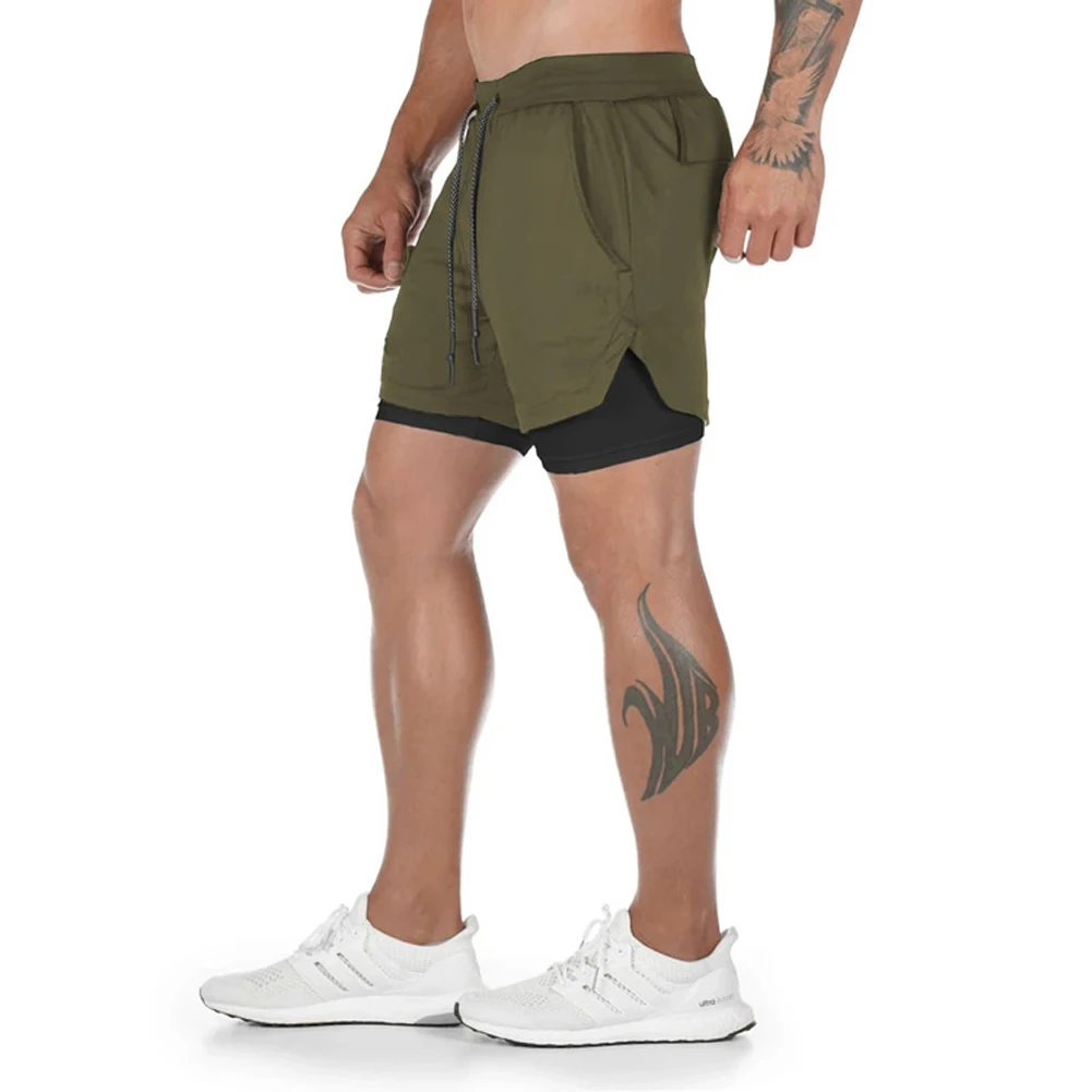 Pantaloni Casual da uomo pantaloni da Fitness a doppio strato multitasche larghi in seta di latte in esecuzione pantaloncini sportivi vendita di liquidazione all'ingrosso Drop shi