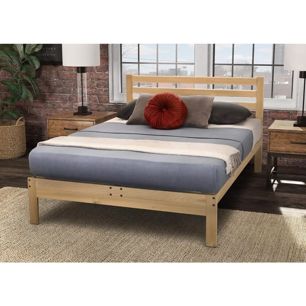 Queen Size Bed Frame, Unfinished, Platform Bed Frame