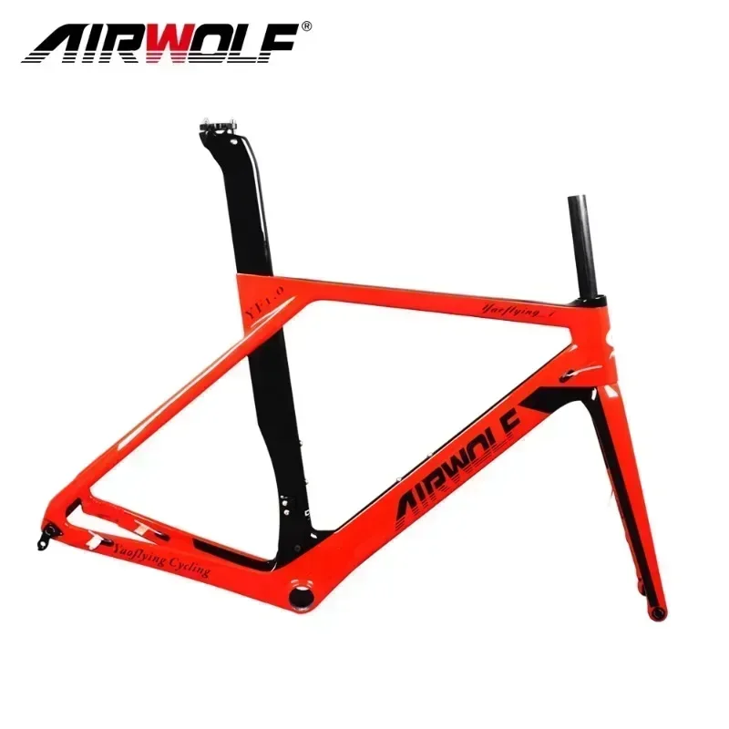 Airwolf Carbon Bike Frame 700*32C Disc Brake Bottom Bracket BB86 41*86mm  T1000 Toray Carbon Road Bicycle Frame with Fork