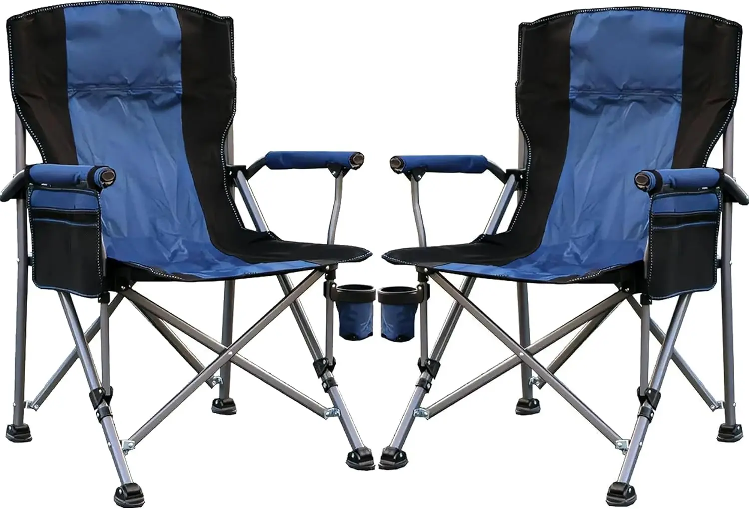 

Heavy Duty Folding Camping Chair with High Back, Armrests, Cup Holder & Storage Bag - Supports 350 LBS for Outdoor Activities