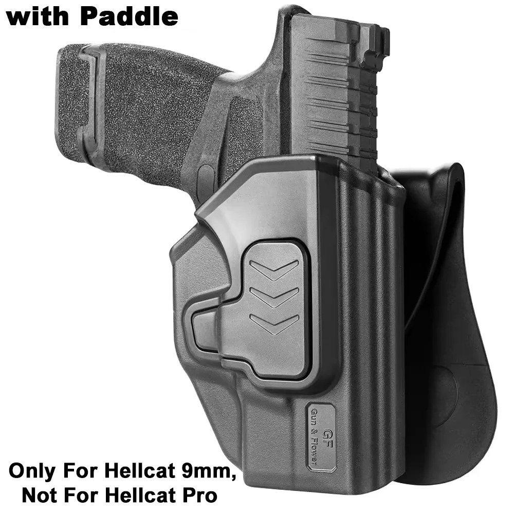 Hellcat 9mm Holster Outside Waistband Carry Holster Fit Springfield Hellcat Micro-Compact 3'',OWB Paddle Holster Tactical Pouch