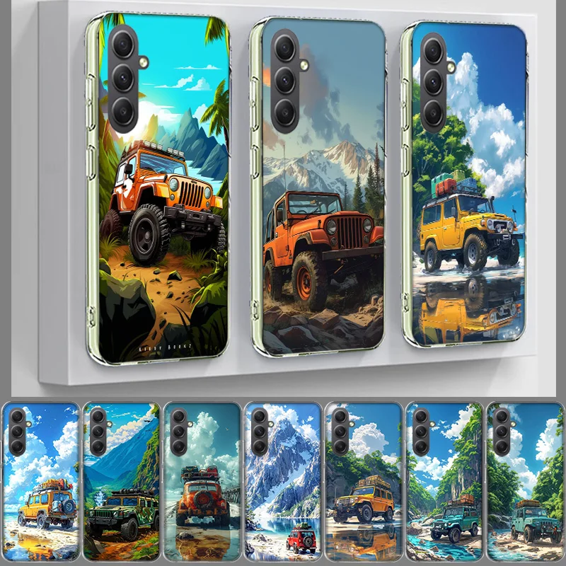 Off Road Vehicle Tourism Scenery Cover For Samsung A54 A34 A24 A14 A53 A33 A23 A13 A52S A32 A22 A12 Phone Galaxy A03 A04 A02S A4