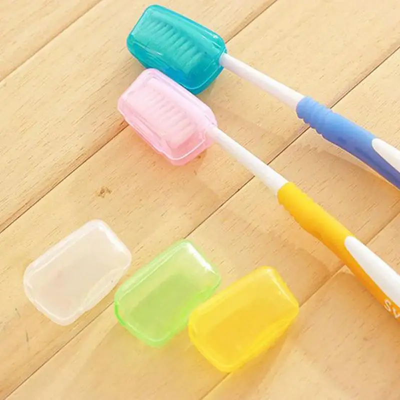 5pcs Colorful Travel Toothbrush Head Toothbrush Dustproof Covers Protector Cap Must-have Travel Plastic Toothbrush Cover Storage