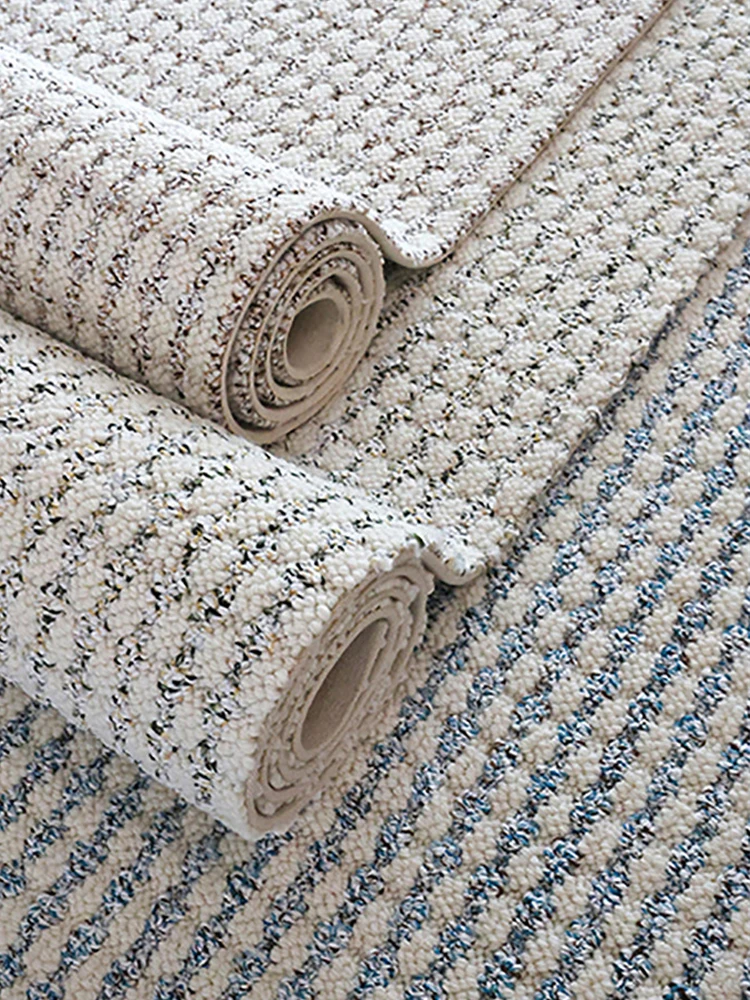 French Style Living Room Wool Carpet Simple Plain Color Handmade Large Area Rug Thick Bedside Mat Sofa Bedroom Floor Rug Thick