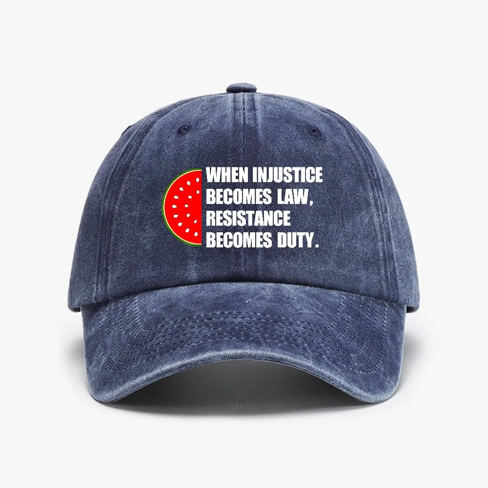 Watermelon Symbol Freedom hat Watermelon Flag Golf baseball Caps Men Women Adjustable Distressed Washed Soft top denim hats