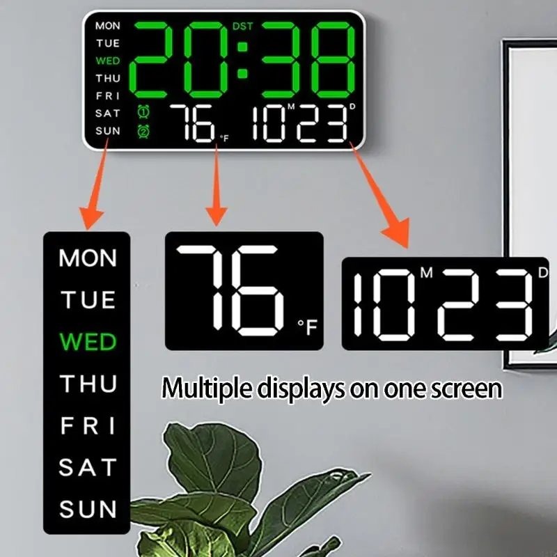   Space Efficient Electronic Digital Alarm Clock Including Backlight And Calendar For Bedroom Or Desk Small Rooms Work Areas