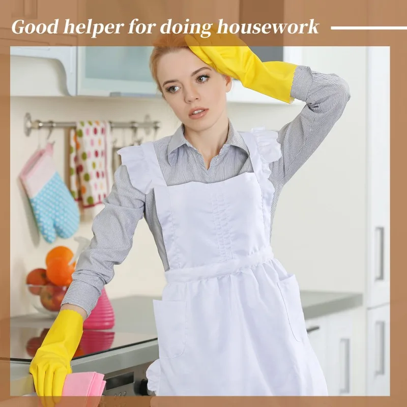 Disfraz de Halloween para hombre y mujer, delantal Retro con volantes, bonito vestido de encaje de estilo japonés, cocina, limpieza, vestido elegante