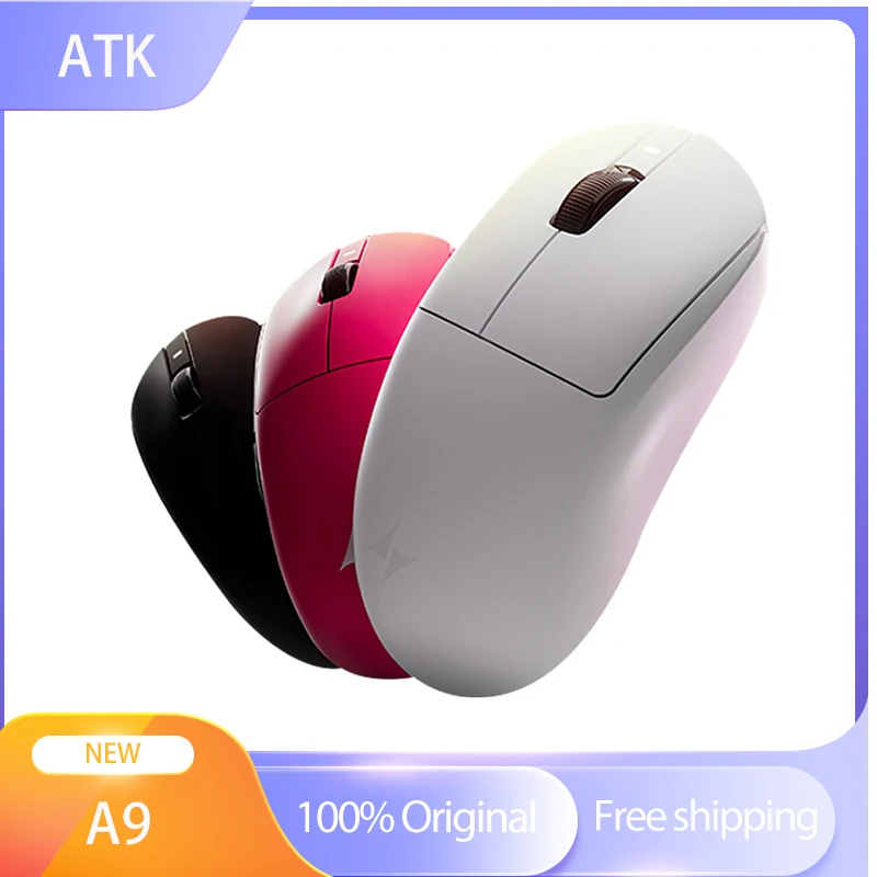 

ATK A9 Беспроводная Bluetooth-мышь Эргономичная компьютерная офисная трехрежимная перезаряжаемая легкая мышь для киберспорта с разрешением 30000 точек на дюйм