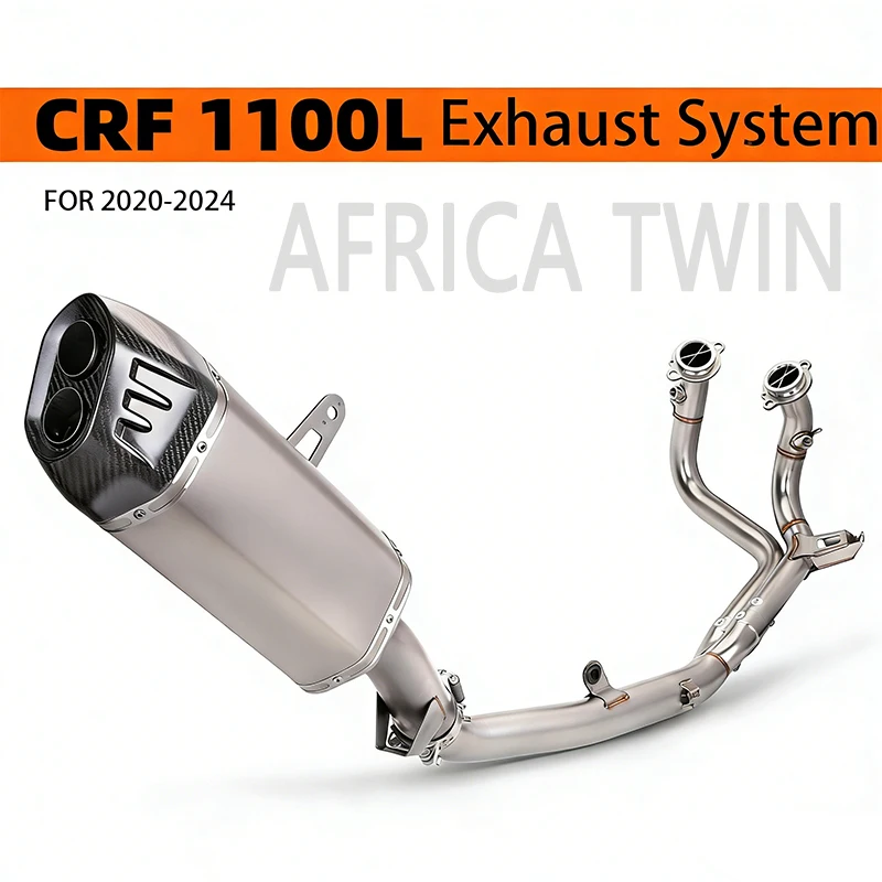 Motorrad-Auspuff-Schalldämpfer, Edelstahl-Front-Mittelrohr, Original-Schnittstelle, Offroad-Motorrad für CRF1100L CRF1100 Africa Twin