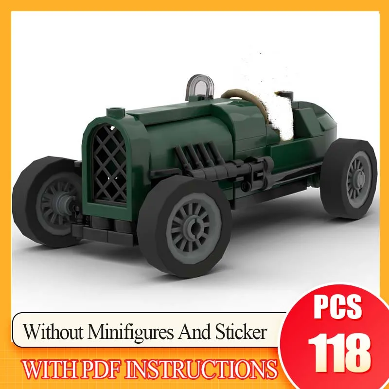 

Holiday Assemble Children Toys Suit City Service Car Model MOC Building Bricks Vintage British Racecar Modular Technology Gifts