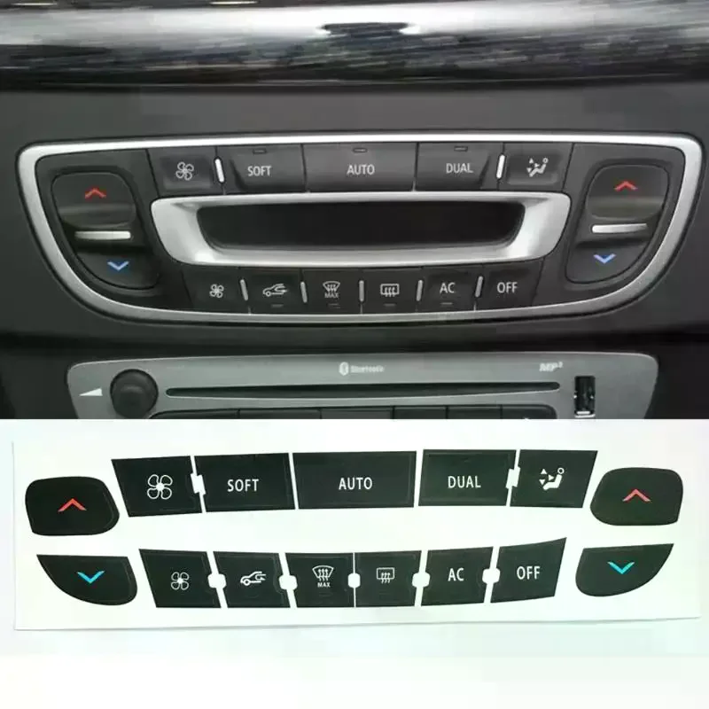 Car  Control Button Sticker for Renault Megane Master Scenic Dashboard Panel Restoration Durable Interior Solution