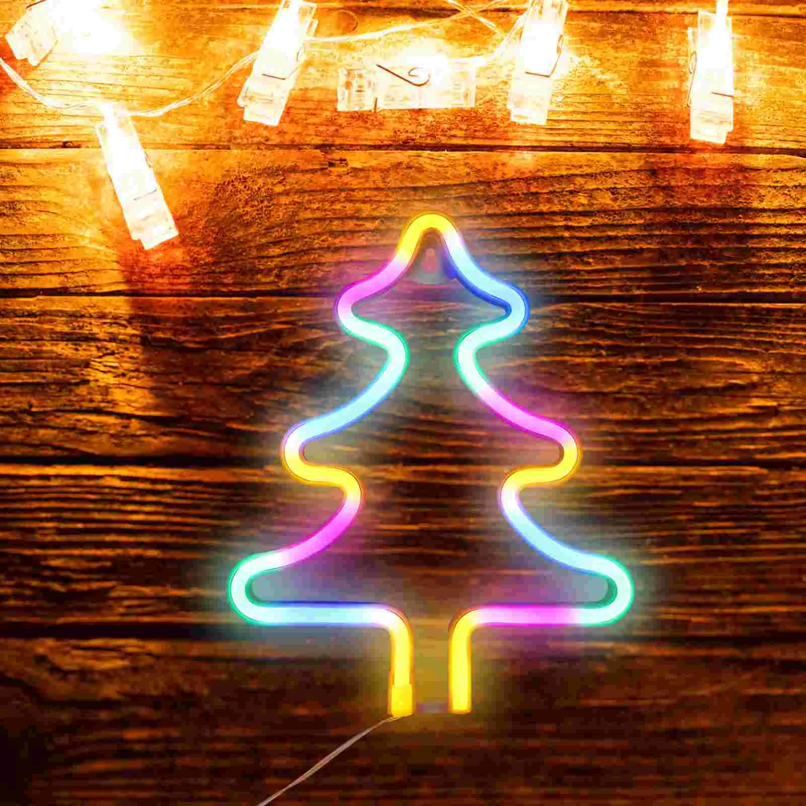 Christmas Tree Neon Light Symbol Xmas Home Decoration Lamp Signs for Room Night Shape Decorative LED Ornaments