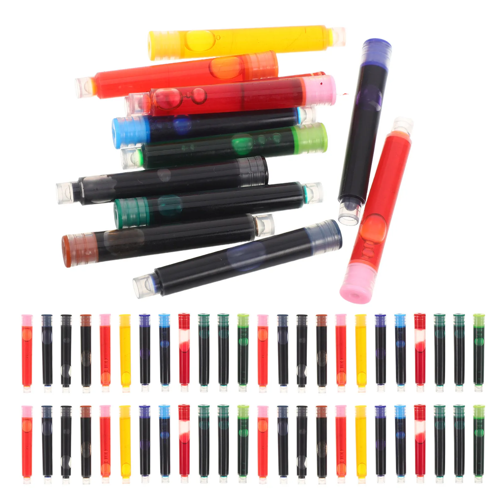 Recharges d'encre pour stylo plume, 240 pièces, 12 couleurs, cartouches de 3.4mm, compatibles pour l'école, le bureau, la maison, écriture fluide, encre de calligraphie