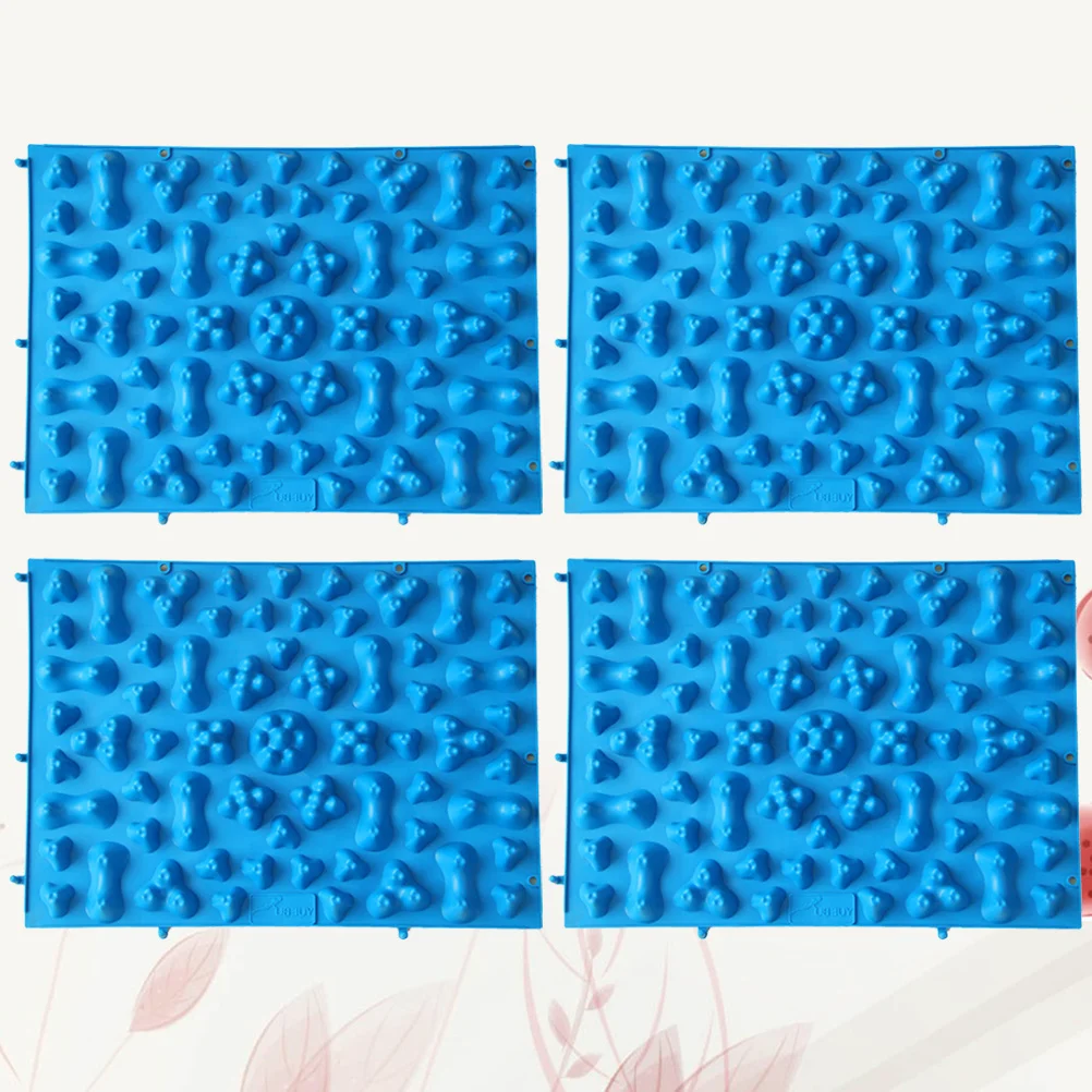 

4pcs Foot Massage Pad Blue Tpe Acupressure Mat For Circulation Relief Stress Office Home Use Foldable Massage Plate