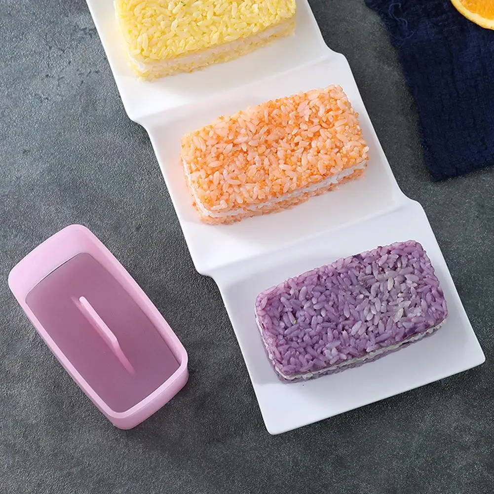 DIY fabricante de moldes para Sushi nueva prensa de alimentos antiadherente Triangular Rectangular Kit de Sushi cocina Bento Onigiri bola de arroz fabricante de Sushi 1-10 Uds