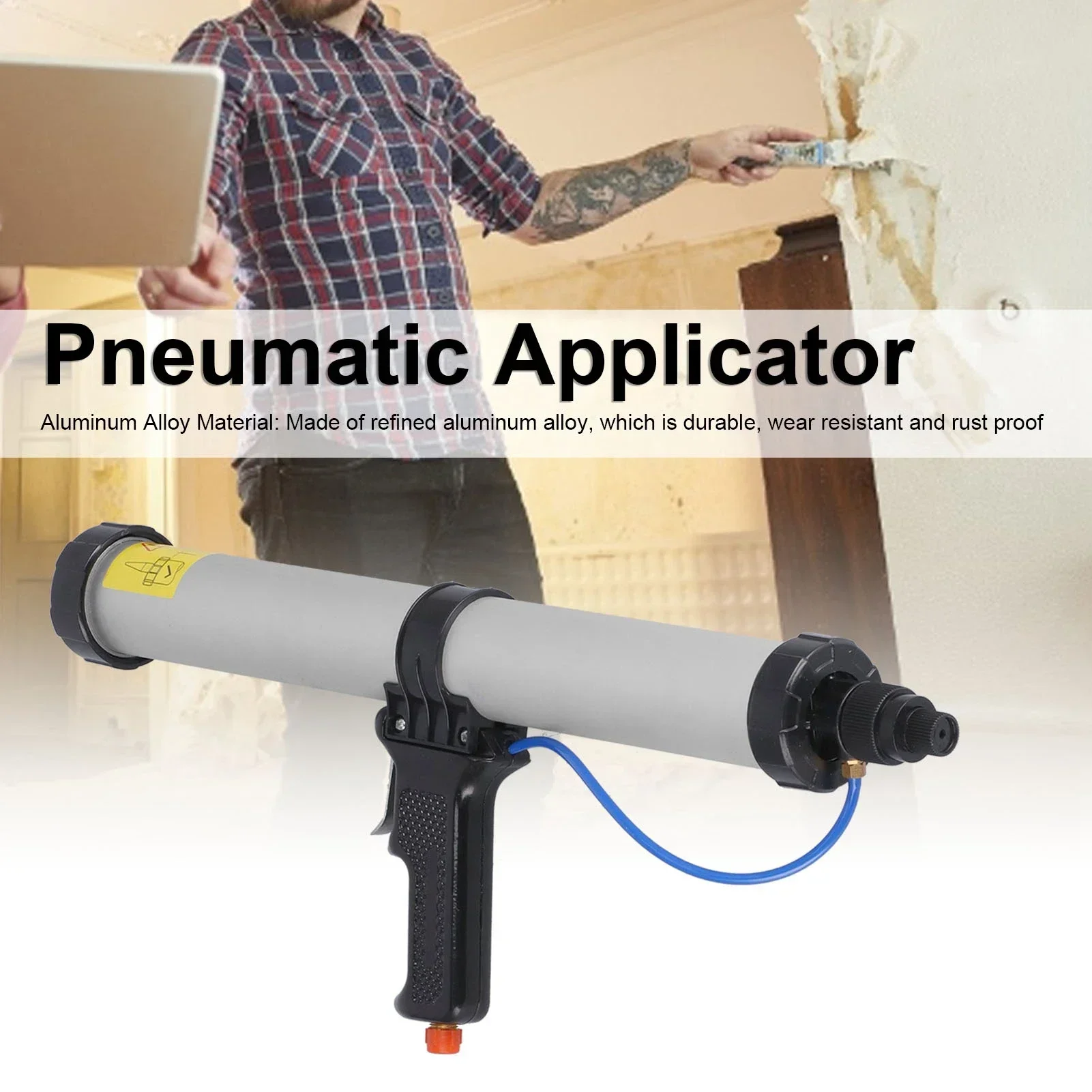 

Air Caulking Gun 600ml Pneumatic Caulking Gun Aluminum Alloy Applicator Industrial Tools for Ships Containers 600ml