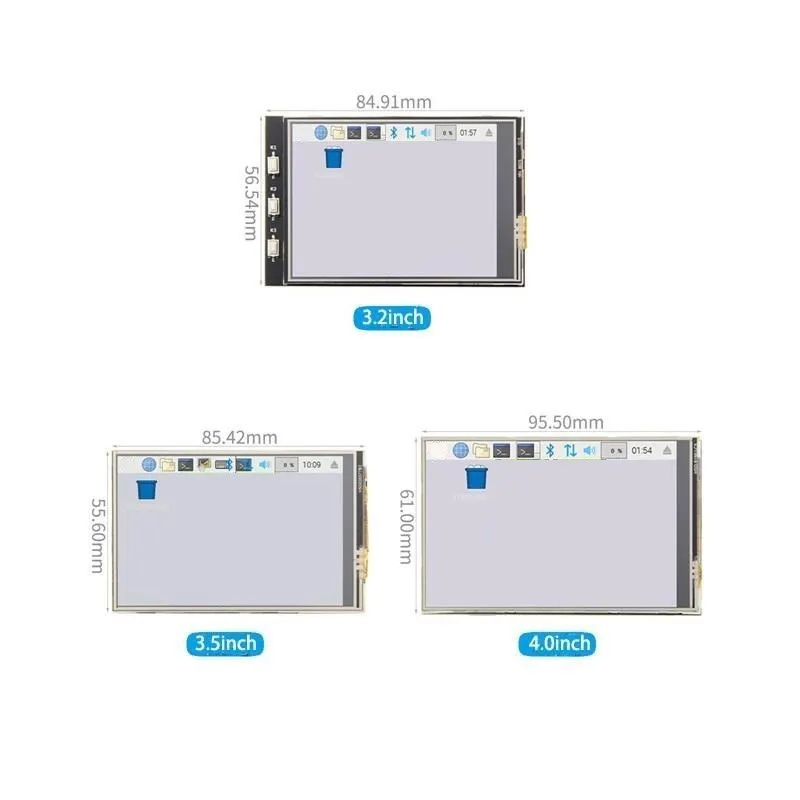 MHS high speed SPI series 3.2 inch/3.5 inch/4.0 inch touch color display for  raspberry  PI