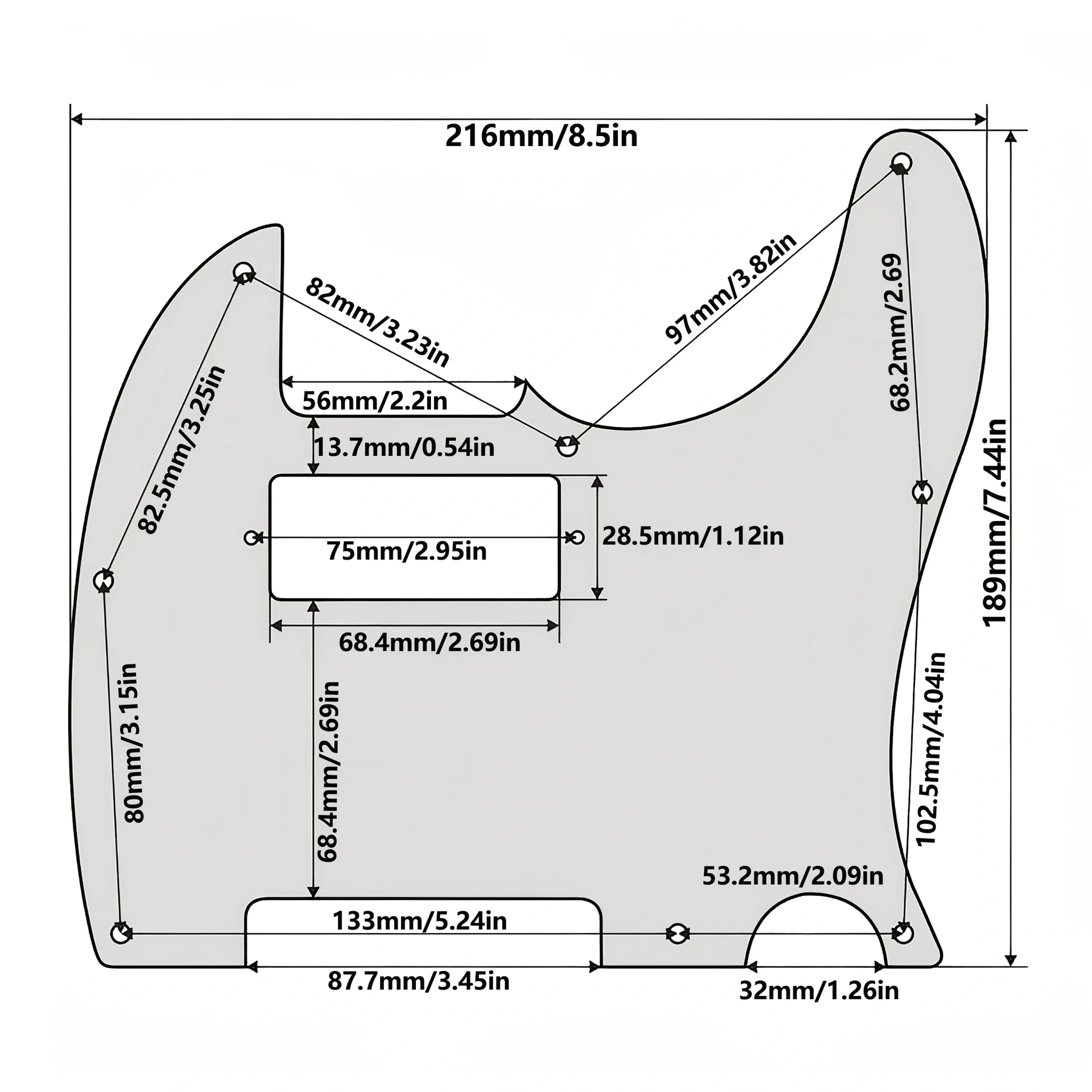 PHRILAM 8-Hole TL Mini Humbucker Pickguard مع Mini Humbucker Pickguard، مع براغي، هناك 10 ألوان للاختيار من بينها #6