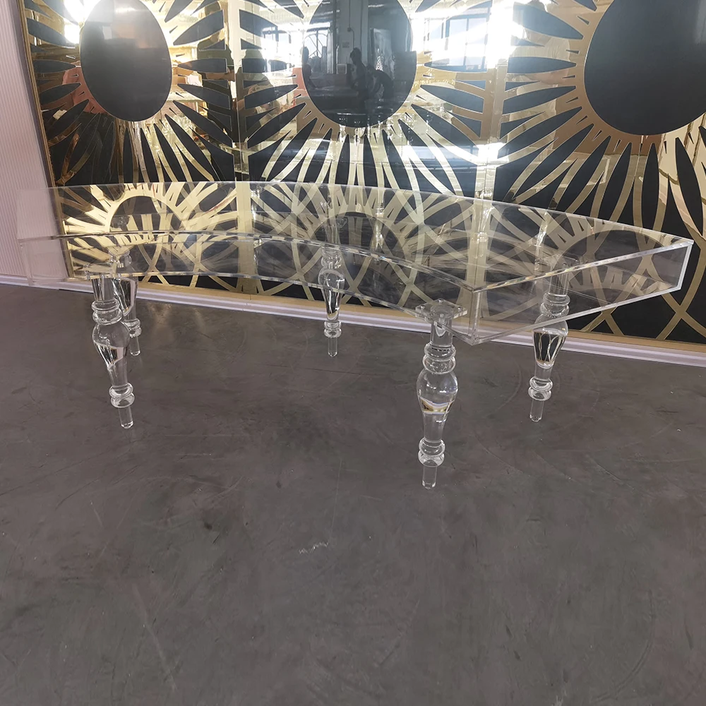Hot Sale Transparent Furniture Acrylic Dinning Table Ultra Modern Dining Table Design For Wedding
