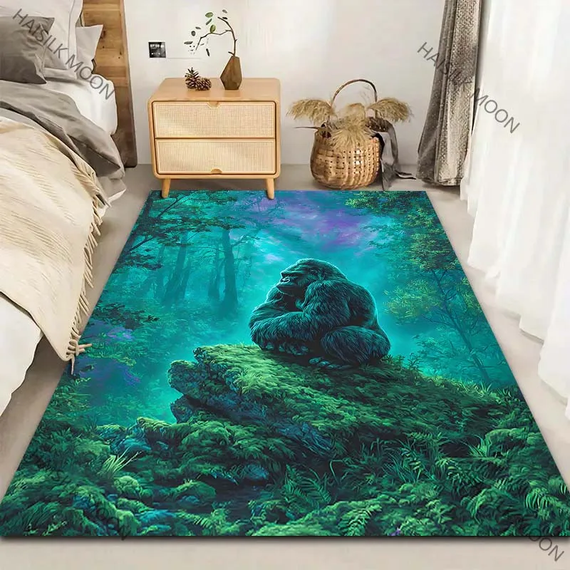 Multi-Size Classic Movie Gorilla Pattern Carpet for Living Room Bedroom Sofa Home Decor Non-slip Floor Mat Large Size